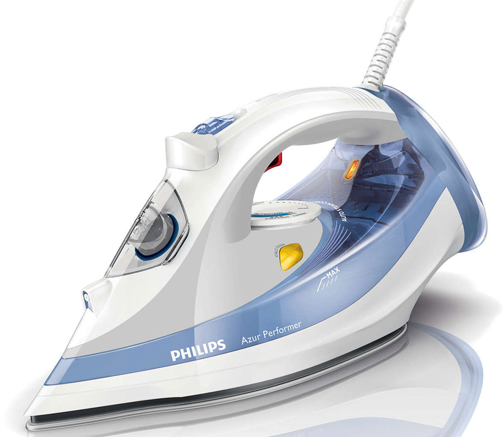 Philips GC3802/20 утюгGC3802/20 Philips GC3802/20 утюгGC3802/20Паровой утюг Philips Azur Performer GC3802/20 сочетает в себе высокую эффективность и простоту в использовании. Функция автоматической регулировки подачи пара обеспечивает оптимальное количество пара для каждого типа ткани. Подошва SteamGlide позволяет ускорить процесс глажения благодаря великолепному скольжению. Благодаря мощности 2400 Вт паровой утюг Azur Performer Plus быстро нагревается и обеспечивает превосходные результаты глажения. Постоянная подача пара до 40 г/мин обеспечивает оптимальное количество пара для разглаживания складок. Паровой удар до 140 г для быстрого удаления даже самых жестких складок. Паровой утюг Azur Performer оснащен устойчивой к царапинам подошвой SteamGlide, которая обеспечивает идеальное скольжение и проста в очистке. Паровой утюг оснащен двойной системой очистки от накипи, которая предотвращает образование известкового налета с помощью удобной функции очистки от накипи Calc Clean и...