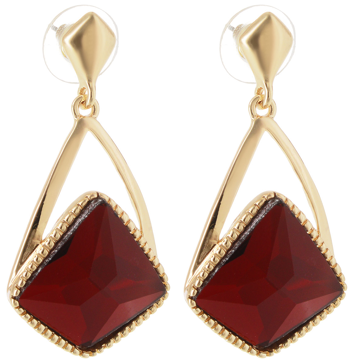 Серьги Taya, цвет: золотистый, красный. T-B-10737T-B-10737-EARR-GL.RED Серьги Taya, цвет: золотистый, красный. T-B-10737T-B-10737-EARR-GL.REDСерьги-гвоздики Taya имеют удобную заглушку из металла-пластика. Изящные серьги-качели с крупным рубиново-красным кристаллом необычной формы. Так как кристалл не обрамлен, он смотрится очень выигрышно за счет искусной огранки и полупрозрачности камня.
