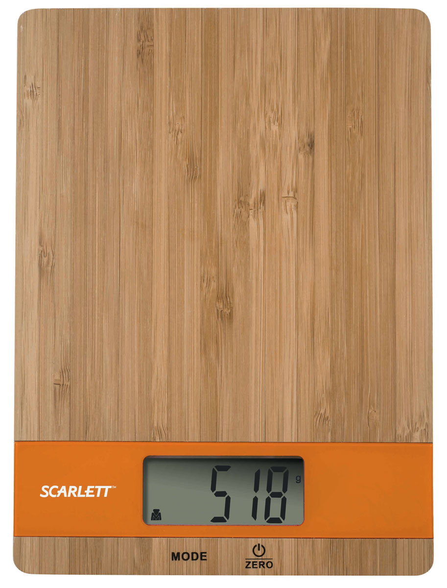Scarlett SC-KS57P01, Bamboo Orange весы кухонныеSC-KS57P01_O Scarlett SC-KS57P01, Bamboo Orange весы кухонныеSC-KS57P01_OВесы кухонные, электронные, 5 кг, бамбук, измерение объема жидкости