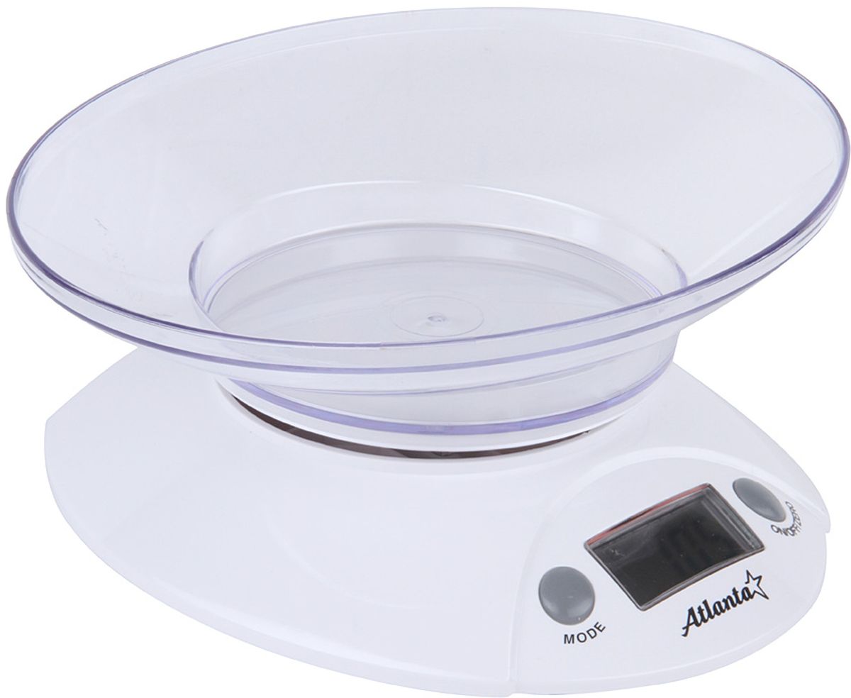 Atlanta ATH-803, White весы кухонныеATH-803 white Atlanta ATH-803, White весы кухонныеATH-803 whiteПолностью электронная технология Высокая точность взвешивания 1 г Шаг измерения 1гр Функция обнуления веса Функция сложный рецепт Авто отключение Предел взвешивания 5 кг Индикатор слабых батареек Индикатор перегрузки Изделие сертифицировано Госстандартом РФ; Соответствует американским и европейским нормам безопасности; Работает на 9W батарейке, тип КРОНА. 25.5 x 6 x 19 см