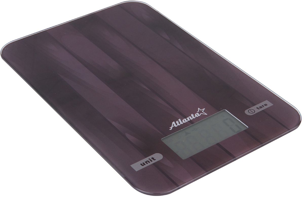 Atlanta ATH-6212, Black весы кухонныеATH-6212 black Atlanta ATH-6212, Black весы кухонныеATH-6212 blackЯркий ЖКИ дисплей нового поколения 58,6 x 28 мм Сенсорные кнопки Высокая точность взвешивания 1 г Функция обнуления веса Авто отключение Предел взвешивания 5 кг Переключение режимов: g/lb/oz/kg Индикатор слабых батареек Индикатор перегрузки Работает от 2 х 1,5 В батареек тип ААА