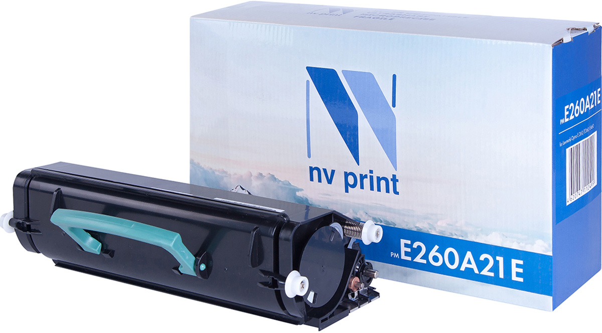 NV Print E260A21E, Black тонер-картридж для Lexmark Optra E 260/E360/E460NV-E260A21E NV Print E260A21E, Black тонер-картридж для Lexmark Optra E 260/E360/E460NV-E260A21EСовместимый лазерный картридж NV Print E260A21E для печатающих устройств Lexmark - это альтернатива приобретению оригинальных расходных материалов. При этом качество печати остается высоким. Картридж обеспечивает повышенную чёткость чёрного текста и плавность переходов оттенков серого цвета и полутонов, позволяет отображать мельчайшие детали изображения. Лазерные принтеры, копировальные аппараты и МФУ являются более выгодными в печати, чем струйные устройства, так как лазерных картриджей хватает на значительно большее количество отпечатков, чем обычных. Для печати в данном случае используются не чернила, а тонер.