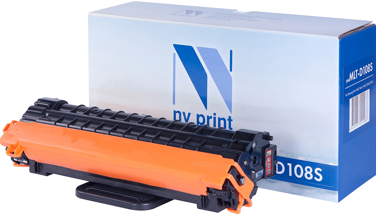 NV Print MLT-D108S, Black тонер-картридж для Samsung ML-1640/1641/1645/2240/2241MLT-D108S NV Print MLT-D108S, Black тонер-картридж для Samsung ML-1640/1641/1645/2240/2241MLT-D108SСовместимый лазерный картридж NV Print для печатающих устройств Samsung - это альтернатива приобретению оригинальных расходных материалов. При этом качество печати остается высоким. Картридж обеспечивает повышенную чёткость чёрного текста и плавность переходов оттенков серого цвета и полутонов, позволяет отображать мельчайшие детали изображения. Лазерные принтеры, копировальные аппараты и МФУ являются более выгодными в печати, чем струйные устройства, так как лазерных картриджей хватает на значительно большее количество отпечатков, чем обычных. Для печати в данном случае используются не чернила, а тонер.