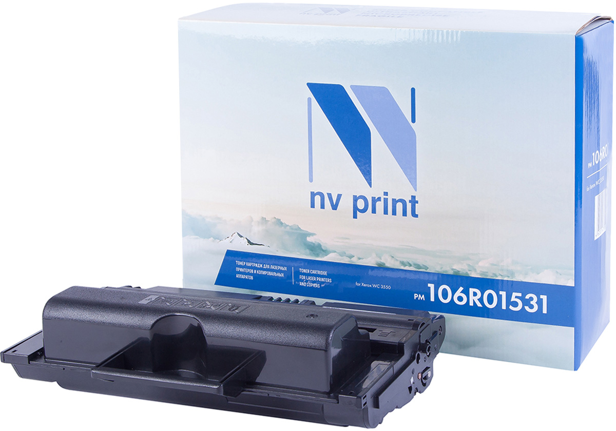 NV Print NV-106R01531, Black тонер-картридж для Xerox WorkCentre 3550NV-106R01531 NV Print NV-106R01531, Black тонер-картридж для Xerox WorkCentre 3550NV-106R01531Совместимый лазерный картридж NV Print NV-106R01531 для печатающих устройств Xerox - это альтернатива приобретению оригинальных расходных материалов. При этом качество печати остается высоким. Картридж обеспечивает повышенную чёткость чёрного текста и плавность переходов оттенков серого цвета и полутонов, позволяет отображать мельчайшие детали изображения. Лазерные принтеры, копировальные аппараты и МФУ являются более выгодными в печати, чем струйные устройства, так как лазерных картриджей хватает на значительно большее количество отпечатков, чем обычных. Для печати в данном случае используются не чернила, а тонер.