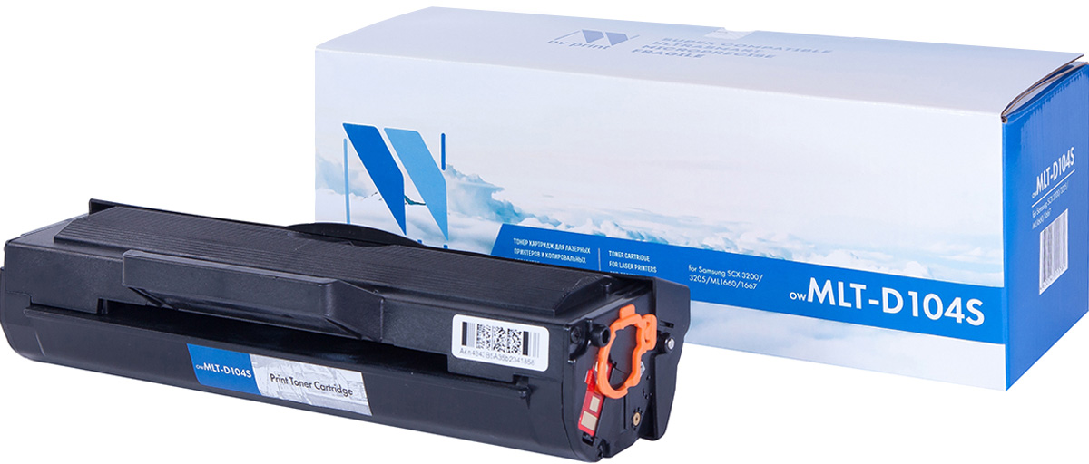 NV Print NV-MLTD104S, Black тонер-картридж для Samsung ML-1660/ML-1661/ML-1665/ML-1667/SCX-3200/SCX-3205/SCX-3217NV-MLTD104S NV Print NV-MLTD104S, Black тонер-картридж для Samsung ML-1660/ML-1661/ML-1665/ML-1667/SCX-3200/SCX-3205/SCX-3217NV-MLTD104SСовместимый лазерный картридж NV Print NV-MLTD104S для печатающих устройств Samsung - это альтернатива приобретению оригинальных расходных материалов. При этом качество печати остается высоким. Картридж обеспечивает повышенную чёткость чёрного текста и плавность переходов оттенков серого цвета и полутонов, позволяет отображать мельчайшие детали изображения. Лазерные принтеры, копировальные аппараты и МФУ являются более выгодными в печати, чем струйные устройства, так как лазерных картриджей хватает на значительно большее количество отпечатков, чем обычных. Для печати в данном случае используются не чернила, а тонер.