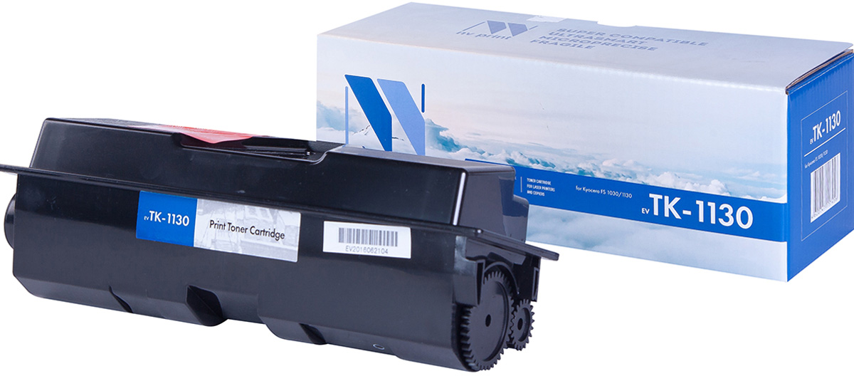 NV Print NV-TK1130, Black тонер-картридж для Kyocera FS-1030MFP/1130MFPNV-TK1130 NV Print NV-TK1130, Black тонер-картридж для Kyocera FS-1030MFP/1130MFPNV-TK1130Совместимый лазерный картридж NV Print NV-TK1130 для печатающих устройств Kyocera - это альтернатива приобретению оригинальных расходных материалов. При этом качество печати остается высоким. Картридж обеспечивает повышенную чёткость чёрного текста и плавность переходов оттенков серого цвета и полутонов, позволяет отображать мельчайшие детали изображения. Лазерные принтеры, копировальные аппараты и МФУ являются более выгодными в печати, чем струйные устройства, так как лазерных картриджей хватает на значительно большее количество отпечатков, чем обычных. Для печати в данном случае используются не чернила, а тонер.