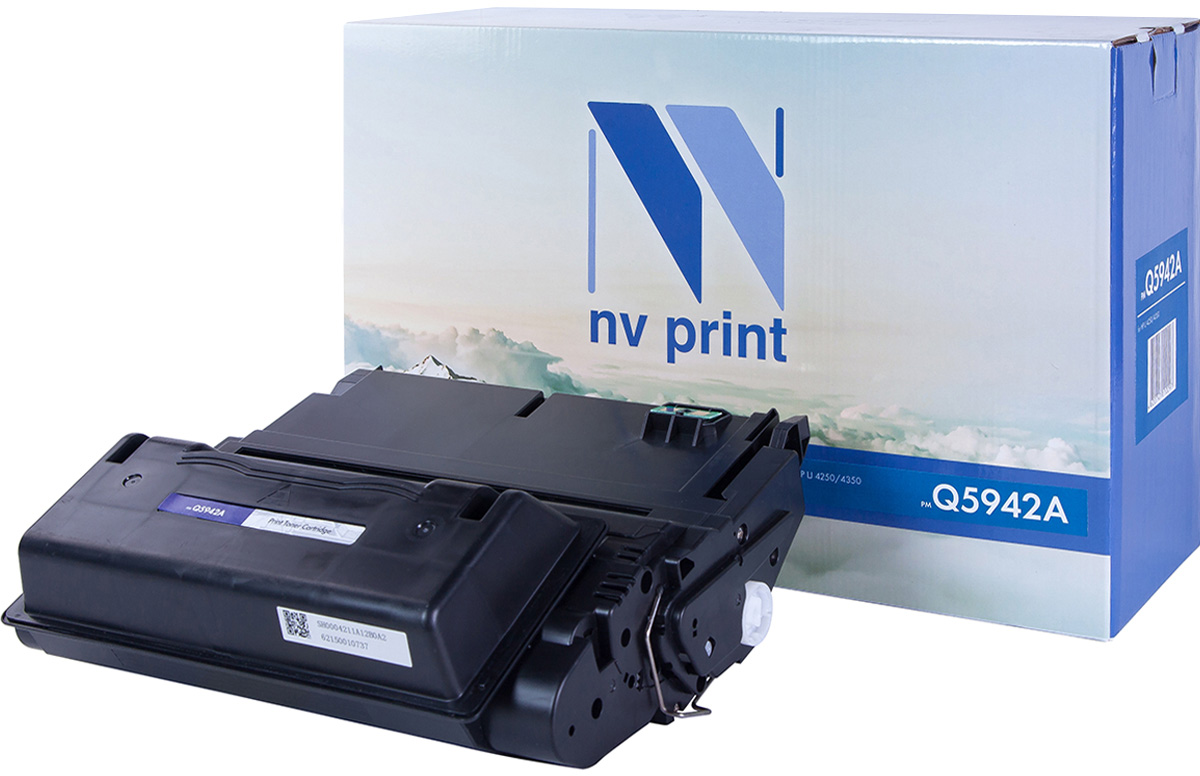 NV Print Q5942A, Black тонер-картридж для HP LaserJet 4250/4350NV-Q5942A NV Print Q5942A, Black тонер-картридж для HP LaserJet 4250/4350NV-Q5942AСовместимый лазерный картридж NV Print Q5942A для печатающих устройств HP - это альтернатива приобретению оригинальных расходных материалов. При этом качество печати остается высоким. Картридж обеспечивает повышенную чёткость чёрного текста и плавность переходов оттенков серого цвета и полутонов, позволяет отображать мельчайшие детали изображения. Лазерные принтеры, копировальные аппараты и МФУ являются более выгодными в печати, чем струйные устройства, так как лазерных картриджей хватает на значительно большее количество отпечатков, чем обычных. Для печати в данном случае используются не чернила, а тонер.