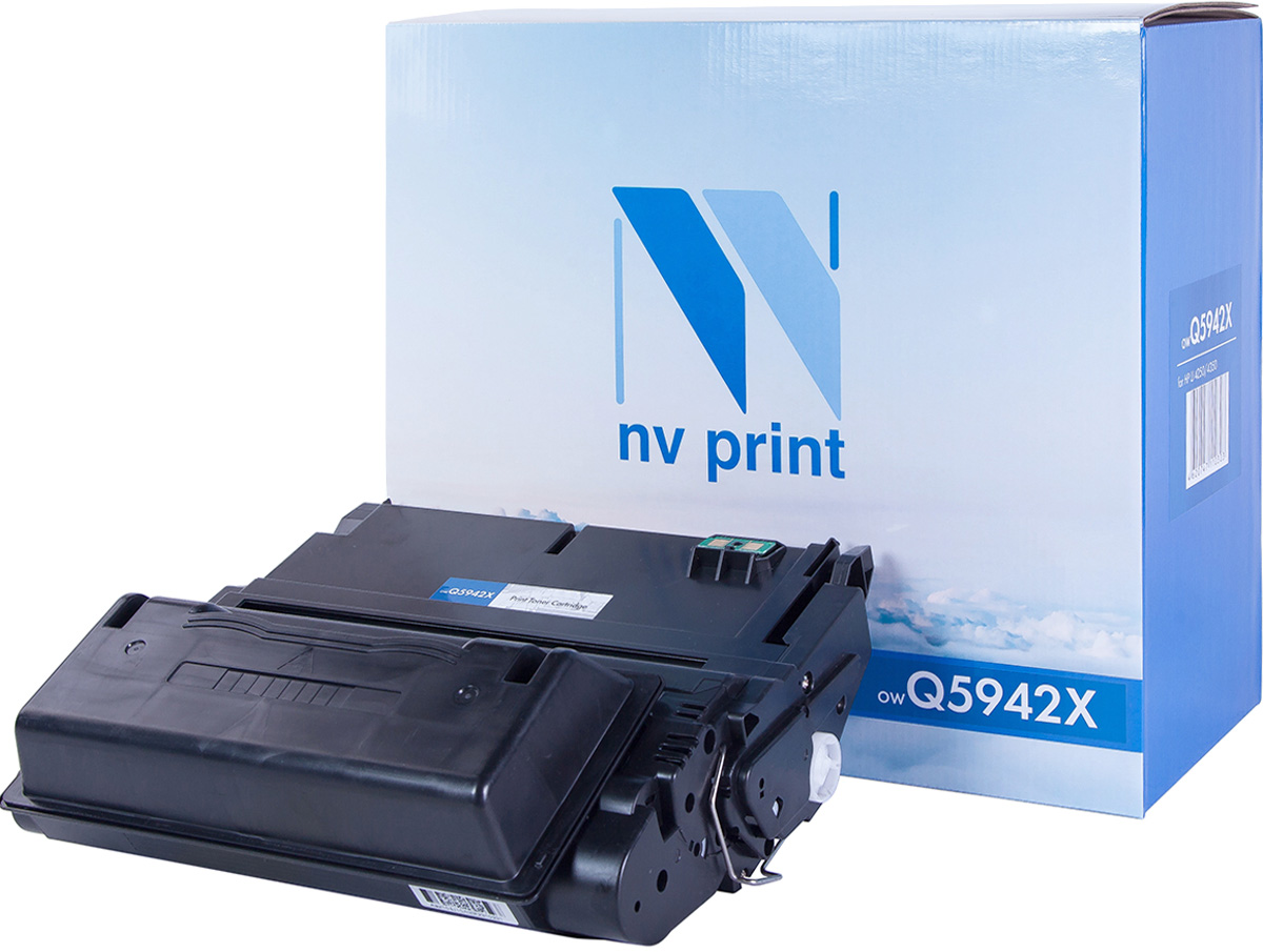 NV Print Q5942X, Black тонер-картридж для HP LaserJet 4250/4350NV-Q5942X NV Print Q5942X, Black тонер-картридж для HP LaserJet 4250/4350NV-Q5942XСовместимый лазерный картридж NV Print Q5942X для печатающих устройств HP - это альтернатива приобретению оригинальных расходных материалов. При этом качество печати остается высоким. Картридж обеспечивает повышенную чёткость и плавность переходов оттенков цвета и полутонов, позволяет отображать мельчайшие детали изображения. Лазерные принтеры, копировальные аппараты и МФУ являются более выгодными в печати, чем струйные устройства, так как лазерных картриджей хватает на значительно большее количество отпечатков, чем обычных. Для печати в данном случае используются не чернила, а тонер.