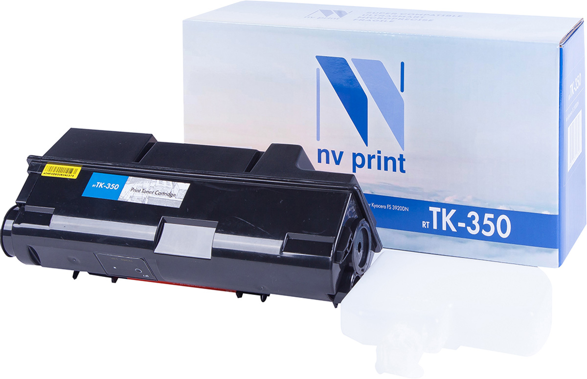 NV Print TK-350, Black тонер-картридж для Kyocera FS-3920DN/3040/3140MFP/3040MFP+/ 3140MFP+/3540MFP/3640MFPTK-350 NV Print TK-350, Black тонер-картридж для Kyocera FS-3920DN/3040/3140MFP/3040MFP+/ 3140MFP+/3540MFP/3640MFPTK-350Совместимый лазерный картридж NV Print для печатающих устройств Kyocera - это альтернатива приобретению оригинальных расходных материалов. При этом качество печати остается высоким. Картридж обеспечивает повышенную чёткость чёрного текста и плавность переходов оттенков серого цвета и полутонов, позволяет отображать мельчайшие детали изображения. Лазерные принтеры, копировальные аппараты и МФУ являются более выгодными в печати, чем струйные устройства, так как лазерных картриджей хватает на значительно большее количество отпечатков, чем обычных. Для печати в данном случае используются не чернила, а тонер.