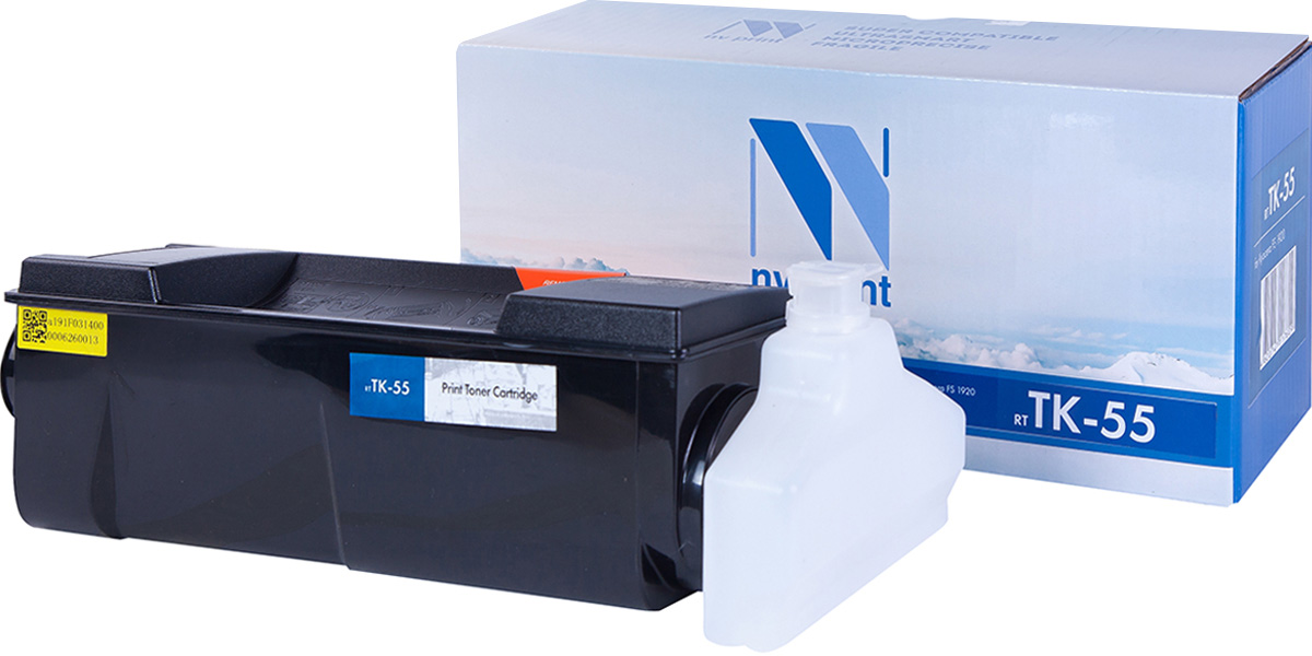 NV Print TK55, Black тонер-картридж для Kyocera FS-1920NV-TK55 NV Print TK55, Black тонер-картридж для Kyocera FS-1920NV-TK55Совместимый лазерный картридж NV Print TK55 для печатающих устройств Kyocera - это альтернатива приобретению оригинальных расходных материалов. При этом качество печати остается высоким. Картридж обеспечивает повышенную чёткость чёрного текста и плавность переходов оттенков серого цвета и полутонов, позволяет отображать мельчайшие детали изображения. Лазерные принтеры, копировальные аппараты и МФУ являются более выгодными в печати, чем струйные устройства, так как лазерных картриджей хватает на значительно большее количество отпечатков, чем обычных. Для печати в данном случае используются не чернила, а тонер.