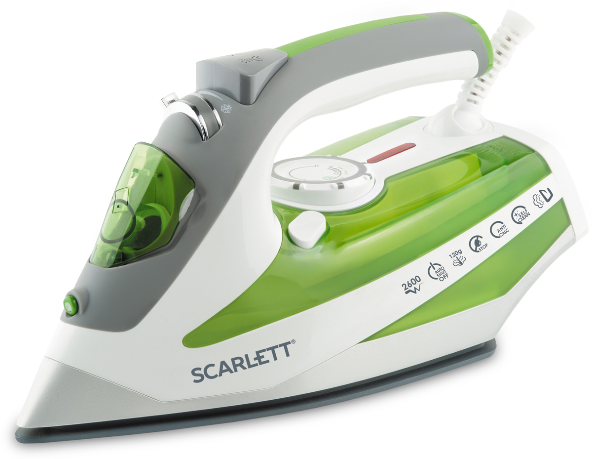 Scarlett SC-SI30K08, Green утюгSC-SI30K08 Scarlett SC-SI30K08, Green утюгSC-SI30K08Рабочая поверхность KeramoIONIC - керамическая подошва утюга в состав которой входит материал - турмалин, обладает функцией ионизации и снимает статическое электричество с ткани. Подошва KeramoPro имеет 100% стойкость к пригоранию Благодаря высокой мощности, достигается большая интенсивность отпаривания