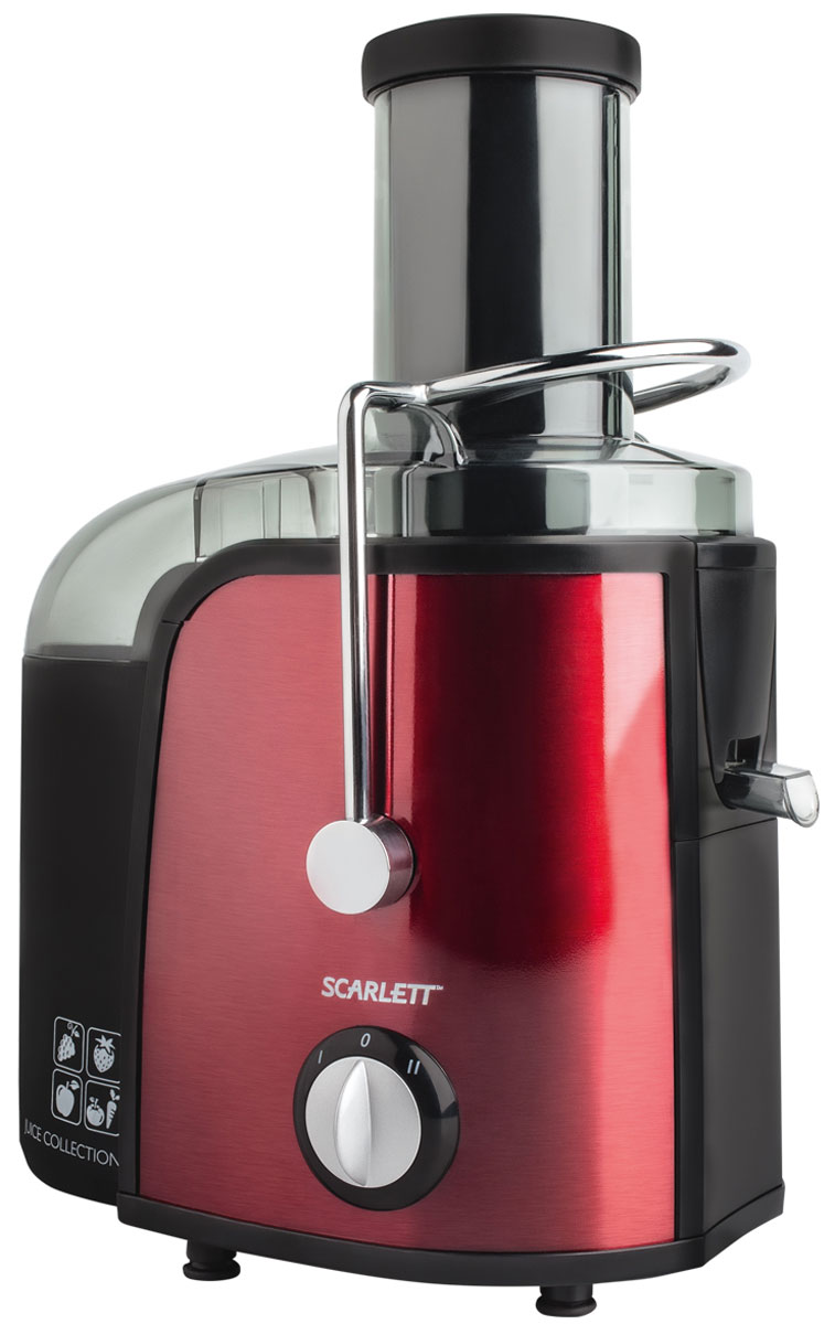 Scarlett SC-JE50S20, Red соковыжималкаSC-JE50S20 Scarlett SC-JE50S20, Red соковыжималкаSC-JE50S20Соковыжималка Scarlett SC-JE50S20 - это отличный вариант для приготовления свежевыжатого сока каждый день. Она предназначена для отжима сока из любых овощей и фруктов. Модель оснащена удобной загрузочной горловиной диаметром 75 мм с возможностью отжимать сок из целых плодов, не очищая и не разрезая их на части. Две скорости работы предназначены для мягких и более твердых плодов. Прочный и долговечный фильтр из нержавеющей стали не дает мякоти попадать в сок. Прорезиненные ножки повышают устойчивость во время работы, а также снижают вибрацию и шум. Стакан для сока с пеносепаратором 1 л Автоматическая блокировка
