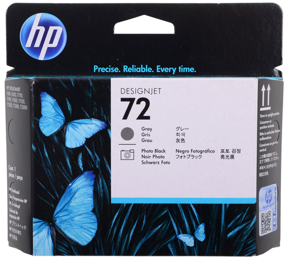 HP C9380A (№72), Black Grey печатающая головка для Designjet T1120/T1200/T1300/T790/T1120/T1200/T1300/T2300/T770/T790/T1100/T610/T795C9380A HP C9380A (№72), Black Grey печатающая головка для Designjet T1120/T1200/T1300/T790/T1120/T1200/T1300/T2300/T770/T790/T1100/T610/T795C9380AСерые и фото/черные печатающие головки HP 72 обеспечивают надежную бесперебойную печать. Идеальная точность с высокой скоростью печати и времясберегающие функции управления расходными материалами. Предоставьте своим профессионалам лучшее, сохраняя производительность на высоте. Инновационная конструкция крупных печатающих головок HP позволяет размещать капли чернил с идеальной точностью. Высокая скорость печати четких, резко очерченных линий и символов обеспечивают качественные результаты. Плавные, нейтральные оттенки серого и точно переданные цвета. Бесперебойная печать с использованием оригинальных расходных материалов HP позволяет сэкономить время на устранение ошибок и сбоев. Печатающие головки HP разработаны и протестированы вместе с оригинальными чернилами HP и принтером для обеспечения стабильно высокого качества печати с четким текстом, яркими изображениями и точной цветопередачей. Оригинальные печатающие головки HP содержат...