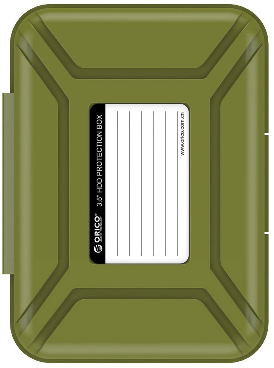 Orico PHX-35, Green чехол для жесткого дискаORICO PHX-35-SN Orico PHX-35, Green чехол для жесткого дискаORICO PHX-35-SNКейс Orico PHX-35 специально создан для защиты 3,5-дюймовых жестких дисков. Надежный материал кейса защитит диск от влаги и статического электричества, а благодаря дополнительным ребрам жесткости, кейс гарантирует хорошую защиту от ударов. С помощью специальной этикетки на крышке можно легко и просто сделать пометки на кейсе.