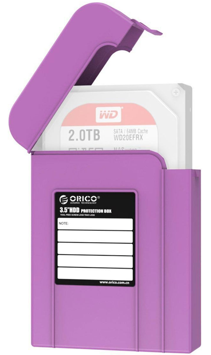 Orico PHI-35, Purple чехол для жесткого дискаORICO PHI-35-PU Orico PHI-35, Purple чехол для жесткого дискаORICO PHI-35-PUКейс Orico PHI-35 надежно защитит жесткий диск от пыли, влаги и прочих капризов окружающей среды. Благодаря дополнительным ребрам жесткости и крышке с защелкой, жесткий диск будет надежно защищен от падений и не выпадет из кейса при ударе. С помощью специальной этикетки можно легко и просто сделать пометки на кейсе.