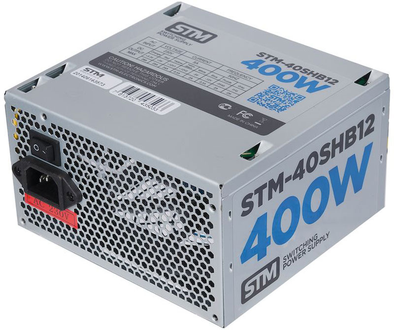 STM 40SHB12 блок питания для игрового компьютера1000205625 STM 40SHB12 блок питания для игрового компьютера1000205625Блок питания STM 40SHB12 обеспечит бесперебойную работу вашего компьютера. Он изготовлен с применением высококачественных материалов. Высокая производительность делает этот источник питания отличным выбором при сборке ПК. Выполненный из прочного металла, блок питания STM-40SHB12 оснащен мощным вентилятором для охлаждения. Его диаметр составляет 120 мм. Данный вентилятор обеспечивает превосходное охлаждения блока питания и отличается фактически полным отсутствием шума во время своей работы.