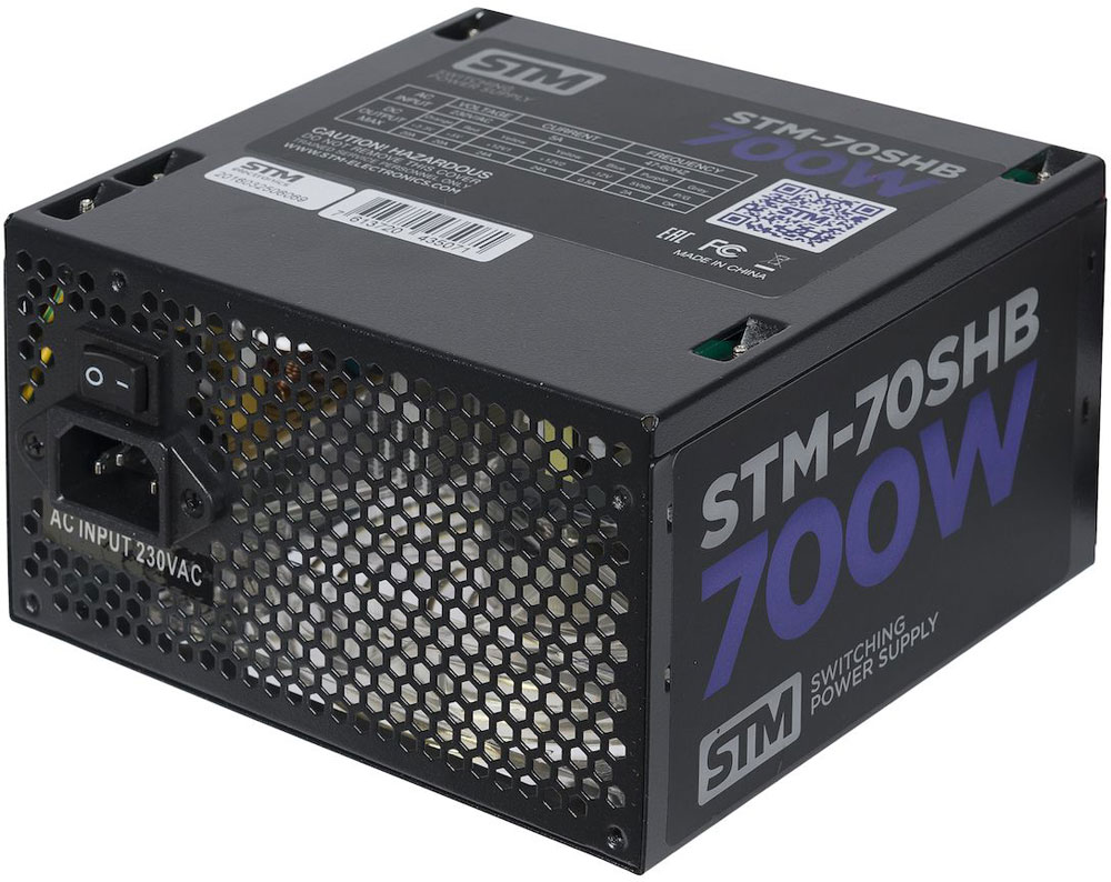 STM 70SHB блок питания для игрового компьютера1000205630 STM 70SHB блок питания для игрового компьютера1000205630Блок питания STM 70SHB обеспечит бесперебойную работу вашего компьютера. Он изготовлен с применением высококачественных материалов. Высокая производительность делает этот источник питания отличным выбором при сборке ПК. Выполненный из прочного металла, блок питания STM 70SHB оснащен мощным вентилятором для охлаждения. Его диаметр составляет 120 мм. Данный вентилятор обеспечивает превосходное охлаждения блока питания и отличается фактически полным отсутствием шума во время своей работы.