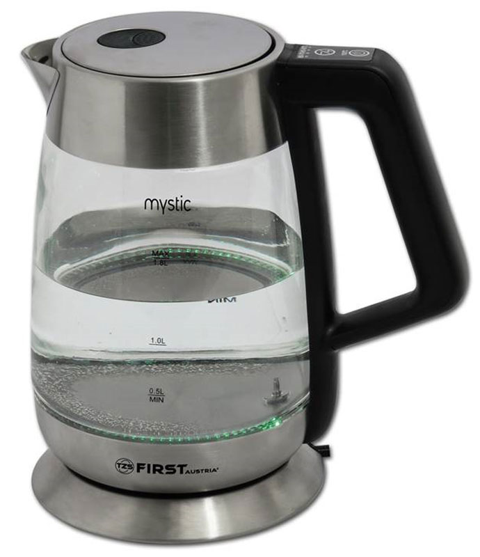 First FA-5406-7, Black чайник электрическийFA-5406-7 Black First FA-5406-7, Black чайник электрическийFA-5406-7 BlackЧайник First FA-5406-7 Black, стеклянный Емкость: 1.7 л. Мощность: 2200 Вт
