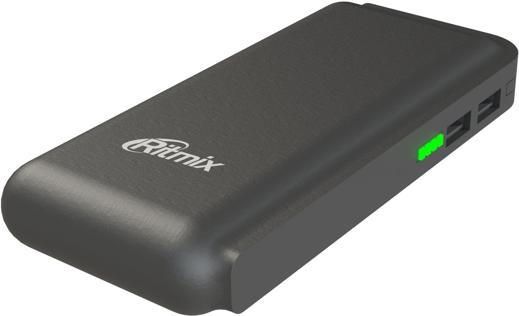 Ritmix RPB-10001L, Black внешний аккумулятор (10000 мАч)15118759 Ritmix RPB-10001L, Black внешний аккумулятор (10000 мАч)15118759Power bank Li-Ion, узкий - 6,4 см, емкость 10 000 мАч, выход 2xUSB 5В 2,1А, фонарик + световой индикатор заряда, размер 145х65х22, цвет: черный, поверхность под кожу.