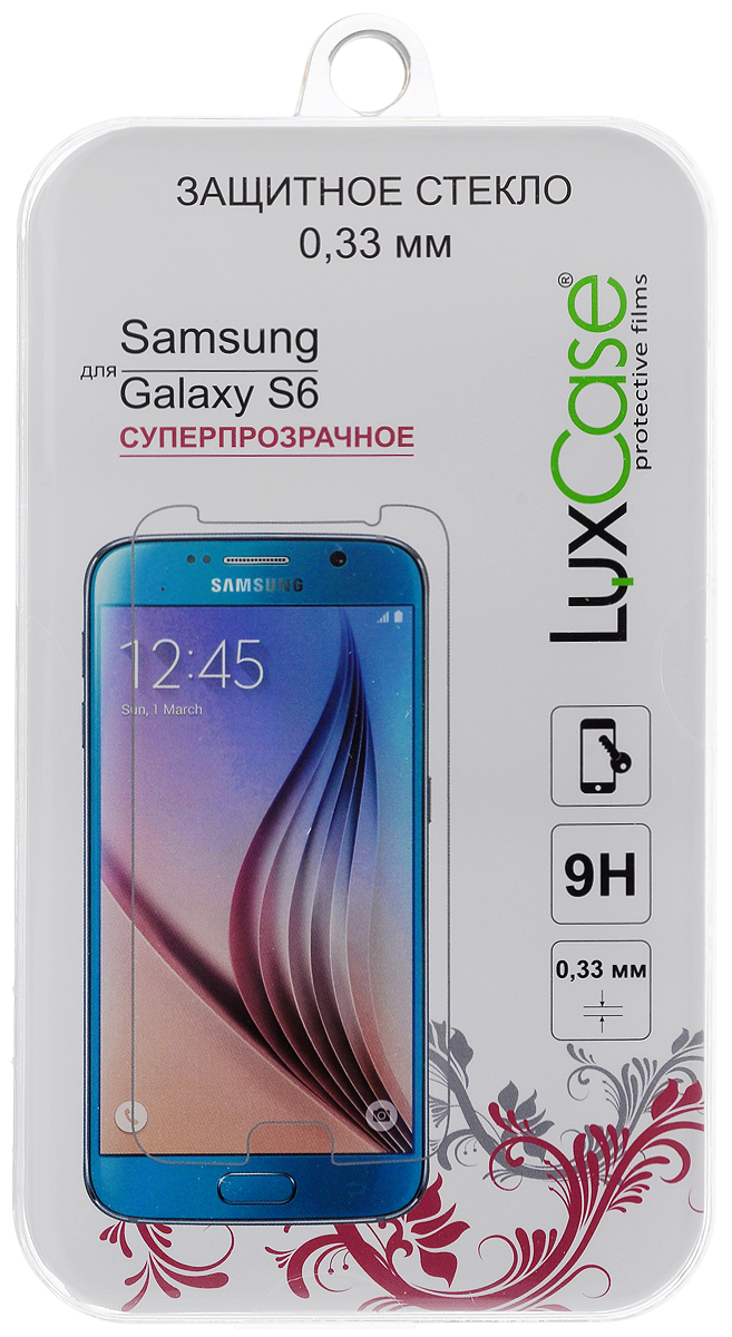 Luxcase защитное стекло для Samsung Galaxy S6, суперпрозрачное (0,33 мм)81405 Luxcase защитное стекло для Samsung Galaxy S6, суперпрозрачное (0,33 мм)81405Защитное стекло LuxCase для Samsung Galaxy S6 обеспечивает надежную защиту сенсорного экрана устройства от большинства механических повреждений и сохраняет первоначальный вид дисплея, его цветопередачу и управляемость. В случае падения стекло амортизирует удар, позволяя сохранить экран целым и избежать дорогостоящего ремонта. Стекло обладает особой структурой, которая держится на экране без клея и сохраняет его чистым после удаления.