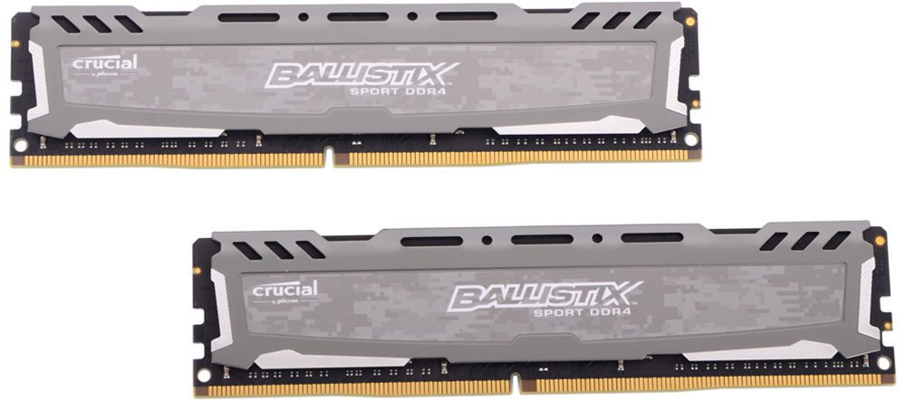 Crucial Ballistix Sport LT DDR4 32GB 2x16GB 2400МГц, Grey модуль оперативной памятиBLS2C16G4D240FSB Crucial Ballistix Sport LT DDR4 32GB 2x16GB 2400МГц, Grey модуль оперативной памятиBLS2C16G4D240FSBКомплект модулей оперативной памяти Crucial Ballistix Sport LT типа DDR4 обеспечивает увеличенную рабочую частоту (по сравнению с предыдущем поколением) при сниженном тепловыделении и экономном энергопотреблении. Благодаря низкому напряжению (1,2 В), снижается потребление энергии, что обеспечивает отсутствие нагрева и бесшумную работу ПК. Теплоотвод выполнен из чистого алюминия, что ускоряет рассеяние тепла. Объем памяти 32 ГБ позволит свободно работать со стандартными, офисными и профессиональными ресурсоемкими программами, а также современными требовательными играми. Работа осуществляется при тактовой частоте 2400 МГц и пропускной способности, достигающей до 19200 Мб/с, что гарантирует качественную синхронизацию и быструю передачу данных, а также возможность выполнения множества действий в единицу времени. Параметры тайминга 16-16-16 гарантируют быструю работу системы. Имеется поддержка XMP 2.0 для удобного разгона в автоматическом режиме.