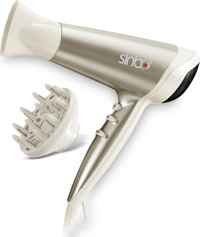 Sinbo SHD 7039, Gold White фенSHD 7039_ золотистый/белый Sinbo SHD 7039, Gold White фенSHD 7039_ золотистый/белыйSinbo SHD 7039 - хороший помощник в уходе за волосами. Поможет не только в кратчайшие сроки их высушить, но и уложить. Две насадки, идущие в комплекте, а также функция подачи холодного воздуха облегчат эти процессы.