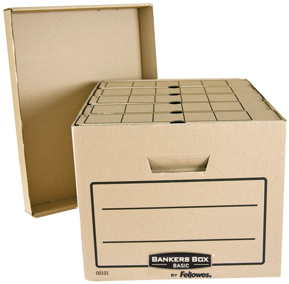 Fellowes Bankers Box Basic архивный коробFS-00101 Fellowes Bankers Box Basic архивный коробFS-00101Архивный короб Bankers Box Basics FS-00101 обеспечивает компактное хранение и эргономичную организацию рабочего пространства. Отличается высокой прочностью и амортизационными качествами. Удобная сборка. Усиленные ручки для переноски. Поля для надписей с двух сторон короба.