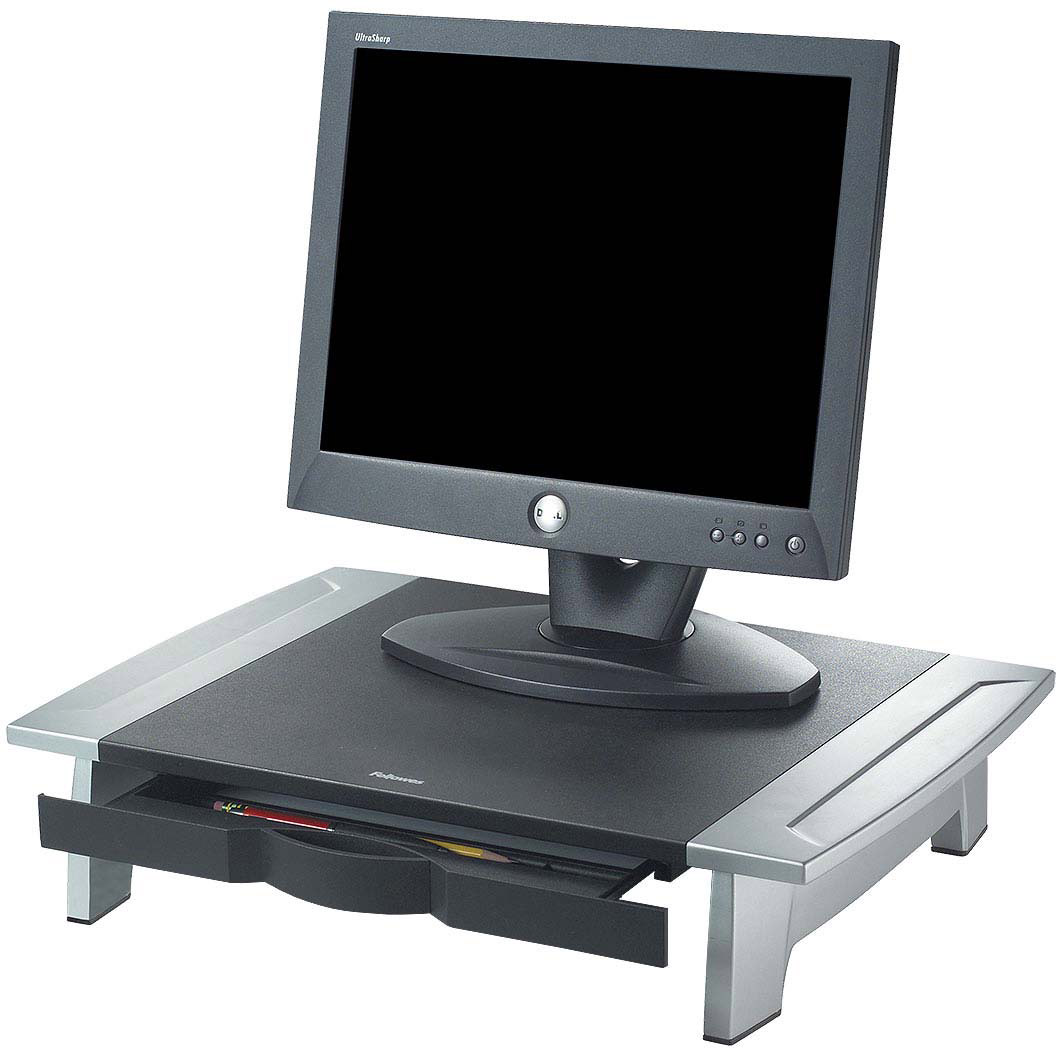 Fellowes Office Suites подставка под мониторFS-80311 Fellowes Office Suites подставка под мониторFS-80311Подставка под монитор FS-80311 обеспечивает эффективную организацию рабочего пространства. Имеется выдвижной ящик для мелочей. Фиксируемы положения высоты подствки от 100 до 150 мм.
