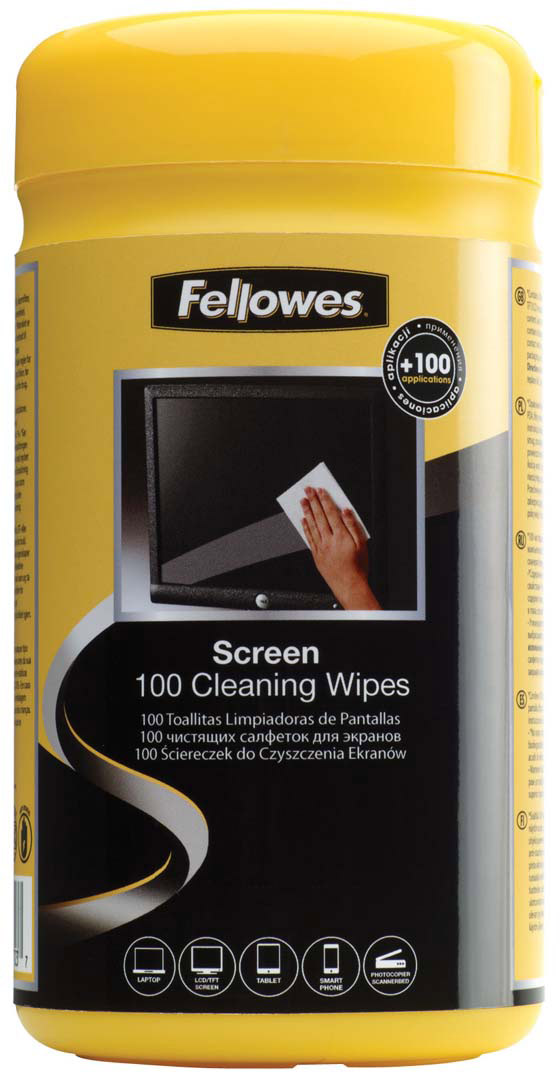 Fellowes FS-99703 салфетки для экранов (100 шт)FS-99703 Fellowes FS-99703 салфетки для экранов (100 шт)FS-99703Салфетки для экранов FS-99703 позволяют быстро и качественно очистить любой тип экрана, а также стеклянные поверхности. Не оставляют разводов и пятен на экране. Не содержат спирта, дерматологически безопасны и антистатичны. Количество в тубе: 100шт.