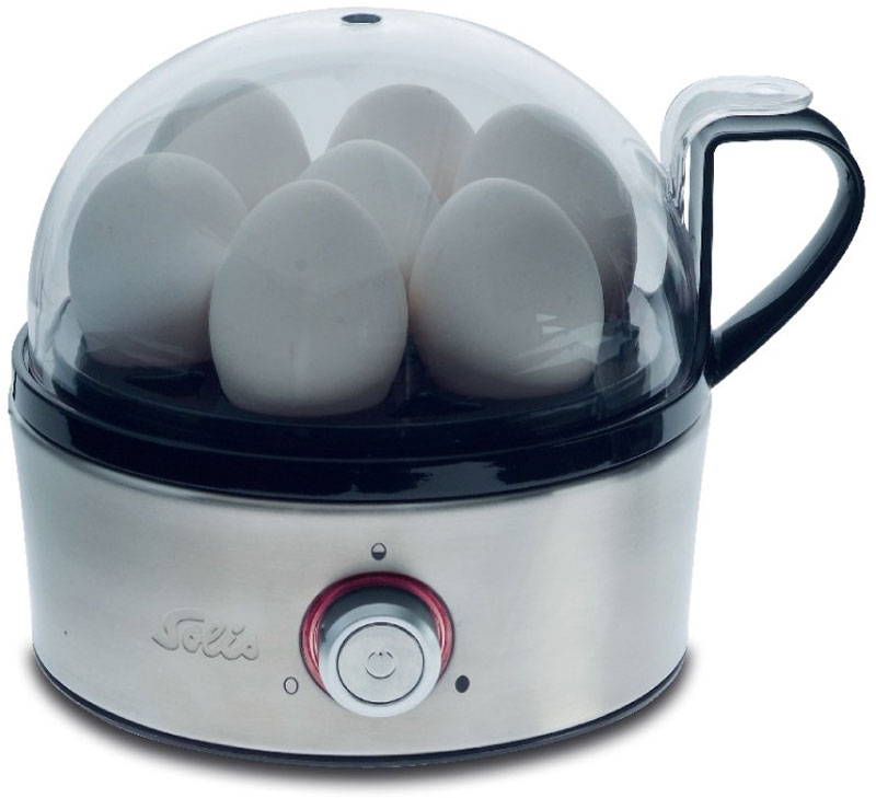 Solis Egg Boiler & More яйцеваркаEgg Boiler & More Solis Egg Boiler & More яйцеваркаEgg Boiler & MoreЯйцеварка Solis Egg Boiler & More имеет корпус из высококачественной нержавеющей стали. Прибор позволит приготовить до 7 яиц одновременно. Электронная регулировка времени приготовления Большая эргономичная ручка Cool Touch Большой светодиодный индикатор работы Акустический сигнал в конце приготовления Нескользящие ножки