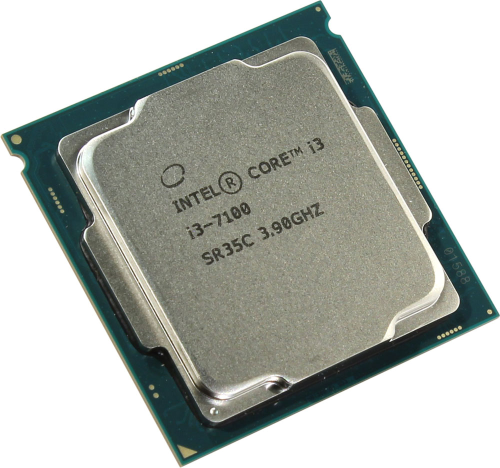 Intel Core i3-7100 процессор410649 Intel Core i3-7100 процессор410649Core i3-7100 - процессор для настольных персональных компьютеров, основанных на платформе Intel. В основе лежит архитектура Kaby Lake, что позволяет оптимизировать работу двух ядер и четырех потоков, функционирующих на частоте 3,9 ГГц. Дополнительное быстродействие обеспечивается кэш-памятью третьего уровня объемом 3072 КБ. Обработка изображения перед демонстрацией его на мониторе ПК осуществляется графическим процессором Intel HD Graphics 630. Для двусторонней передачи данных между Intel Core i3-7100 и оперативной памятью компьютера предусмотрен встроенный контроллер, поддерживающий модули размером до 64 ГБ. Также в данной модели установлены контроллер PCI-E 3.0 и системная шина DMI 3.0, которые используются для связи с другими элементами ПК.