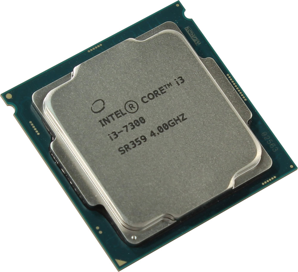 Intel Core i3-7300 процессор410651 Intel Core i3-7300 процессор410651Core i3-7300 - процессор для настольных персональных компьютеров, основанных на платформе Intel. В основе лежит архитектура Kaby Lake, что позволяет оптимизировать работу двух ядер и четырех потоков, функционирующих на частоте 4 ГГц. Дополнительное быстродействие обеспечивается кэш-памятью третьего уровня объемом 4 МБ. Обработка изображения перед демонстрацией его на мониторе ПК осуществляется графическим процессором Intel HD Graphics 630. Для двусторонней передачи данных между Intel Core i3-7300 и оперативной памятью компьютера предусмотрен встроенный контроллер, поддерживающий модули размером до 64 ГБ. Также в данной модели установлены контроллер PCI-E 3.0 и системная шина DMI 3.0, которые используются для связи с другими элементами ПК.