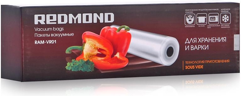 Redmond RAM-VR01 пакеты вакуумные (рулон)RAM-VR01 Redmond RAM-VR01 пакеты вакуумные (рулон)RAM-VR01Вакуумные пакеты REDMOND RAM-VR01 многофункциональны. Они применяются для долгосрочного хранения продуктов, для их надежной транспортировки, а также для приготовления пищи при низкой температуре и при мариновании. Приготовление в вакууме по технологии позволяет максимально сохранить полезные свойства пищи. Длина рулона: 6 м.