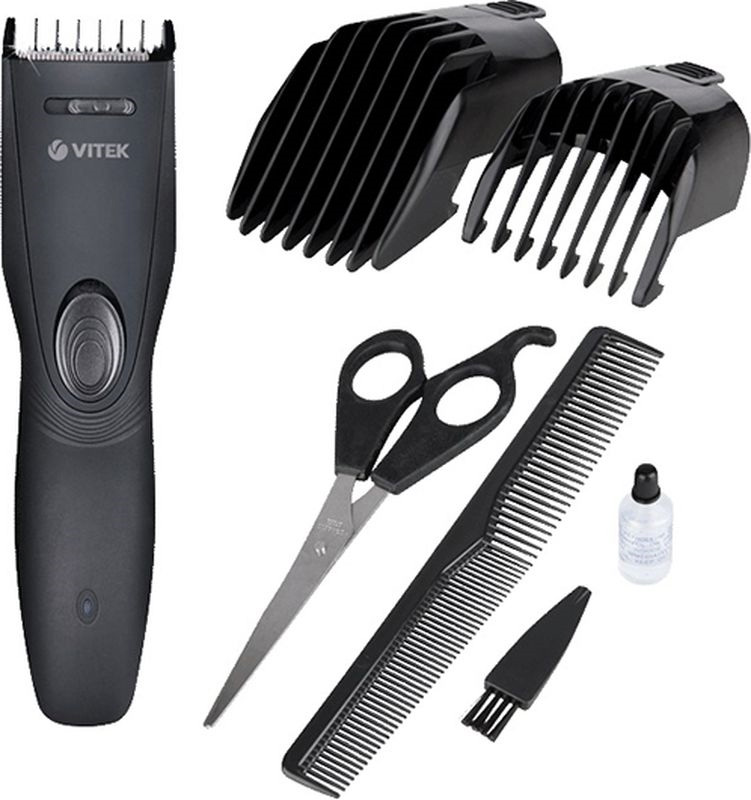 Vitek VT-2568 BK машинка для стрижкиVT-2568(BK) Vitek VT-2568 BK машинка для стрижкиVT-2568(BK)Машинка для стрижки волос Vitek VT-2568 BK выполнена в элегантном дизайне, эргономична и оснащена надежными и качественными лезвиями. Длина волос регулируется от 1 до 30 миллиметров благодаря насадке с регулировкой длины. С машинкой Vitek VT-2568 BK вы сможете самостоятельно сделать себе стильную и качественную стрижку не выходя из дома.