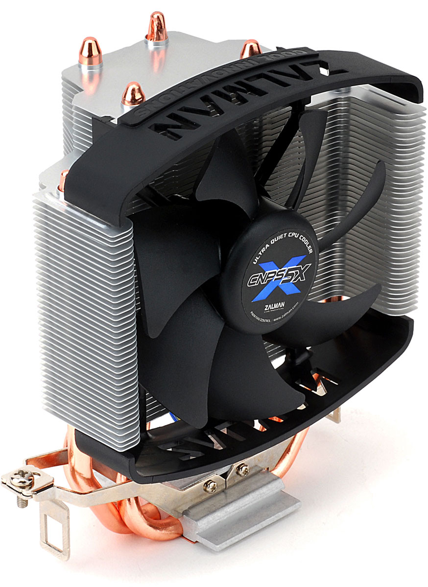 Zalman CNPS5X Performa кулер для процессораCNPS5X Performa Zalman CNPS5X Performa кулер для процессораCNPS5X PerformaZalman CNPS5X Performa подходит для целого ряда сокетов Intel LGA 1155 / 1156 / 775 и AMD FM1 / AM3 / AM2+ / AM2. Три тепловые трубки и алюминиевые ребра спроектированы для обеспечения максимального охлаждения. При этом кулер быстро выводит горячий воздух из корпуса. Ультратихий 92мм вентилятор с подшипником EBR минимизирует уровень шума и прекрасно охлаждает. PWM (Pulse Width Modulation) автоматически регулирует скорость вращения вентилятора, в зависимости от температуры процессора. Кулер имеет специальные зажимы, с которыми вы сможете установить его без использования инструментов. В комплект входит термопаста высокого качества ZM-STG2M, улучшающая теплопроводимость.