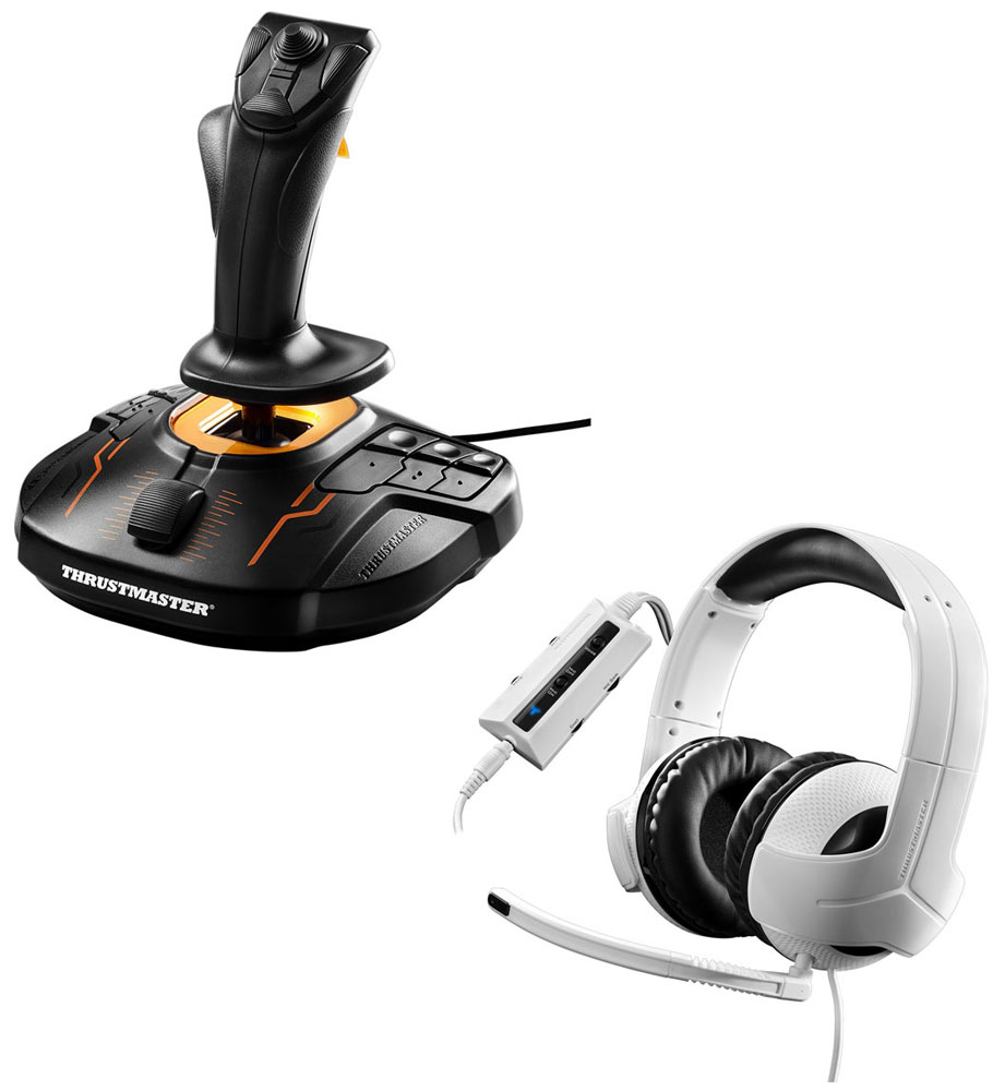 Thrustmaster T-16000M FCS джойстик для PC + бонусный код от War Thunder + игровая гарнитура Y300CPX для PS4THR74 Thrustmaster T-16000M FCS джойстик для PC + бонусный код от War Thunder + игровая гарнитура Y300CPX для PS4THR74Thrustmaster T-16000M FSC - джойстик с магнитной технологией H.E.A.R.T: хирургическая точность для воздушного боя, в том числе в средах ВР. 3 съемных компонента обеспечивают превосходную подгонку джойстика для работы левой или правой рукой. Магниты: отсутствие трения и крайняя точность, не убывающая со временем. 16 функциональных кнопок с сенсорной идентификацией Переключатель для настройки 12 кнопок на базе для левой или правой руки 4 независимых оси, включая поворотный переключатель руля направления (управляется поворотом джойстика) Эргономичный триггер для торможения (гражданские полеты) или быстрого огня (военные полеты, космическая симуляция) Многопозиционный переключатель (панорамный обзор) Широкий упор для снижения нагрузки на руку Утяжеленная база для повышенной стабильности ПО Thrustmaster Advanced pRogramming Graphical EdiTor: комбинирование с другими устройствами Thrustmaster (распознаются как единое USB-устройство), а...