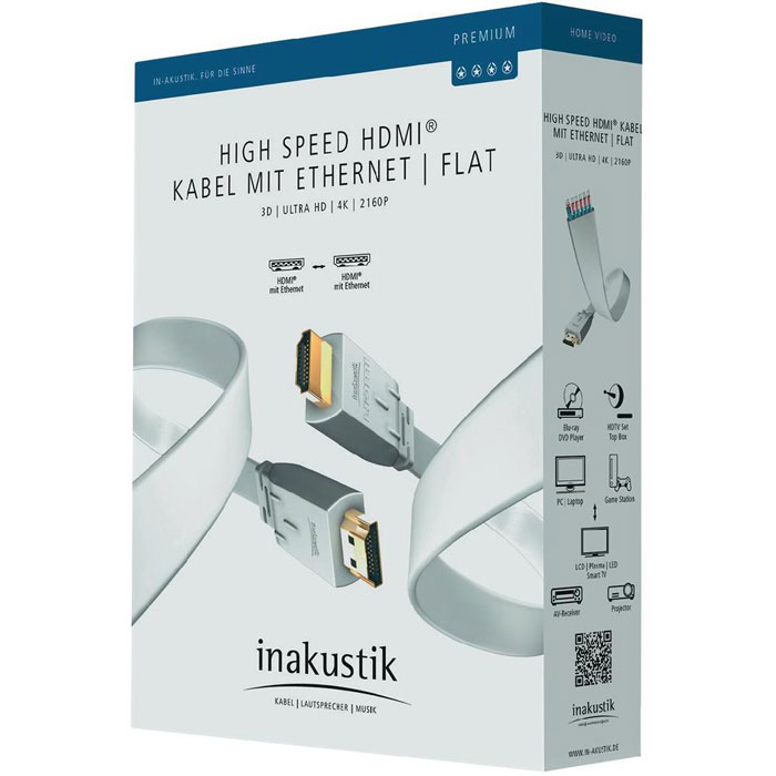 Inakustik Premium Flat кабель HDMI, 5 м (0042345) Inakustik Premium Flat кабель HDMI, 5 м (0042345)