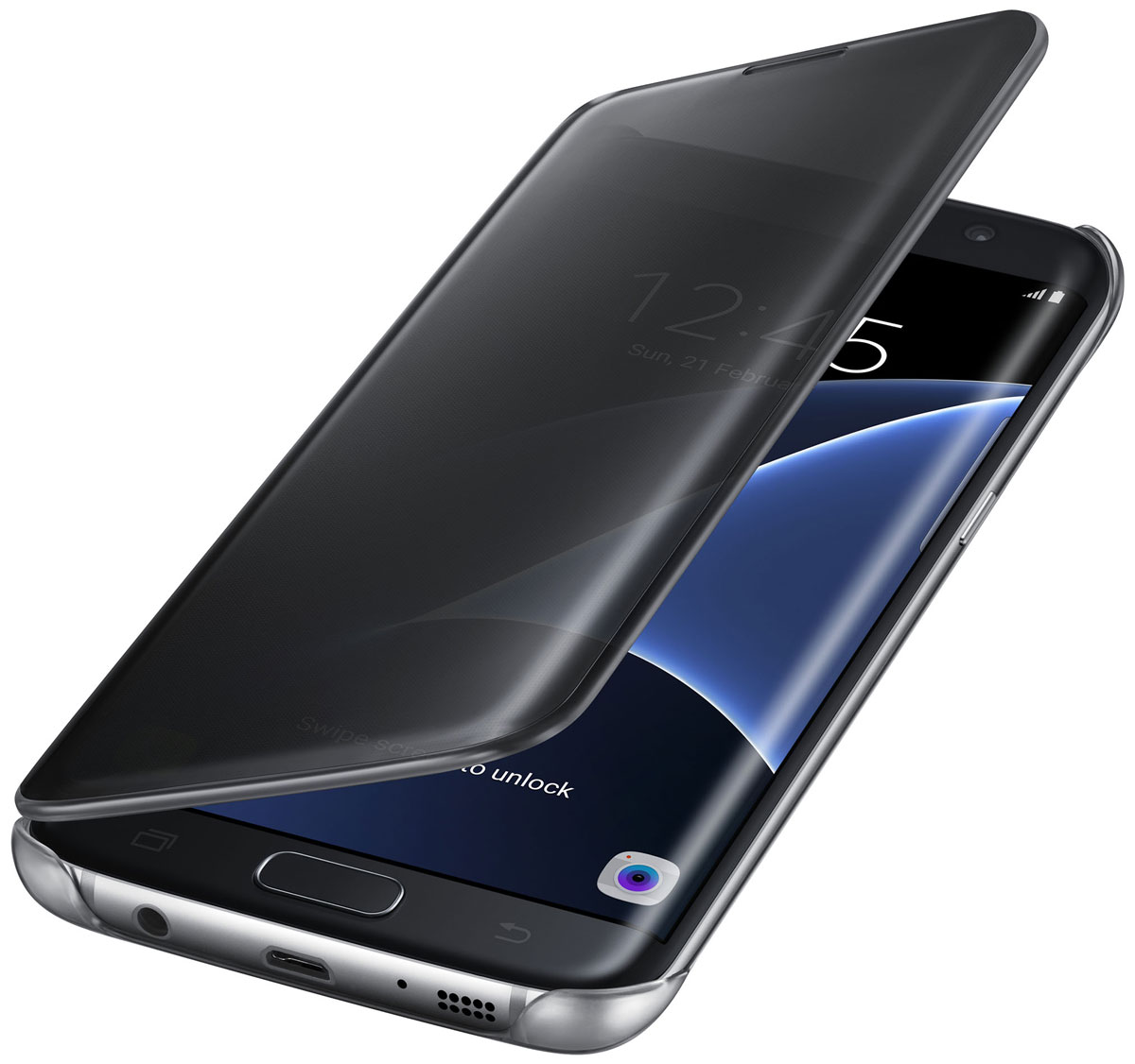 Samsung EF-ZG935 Clear View Cover чехол для Galaxy S7 Edge, Black