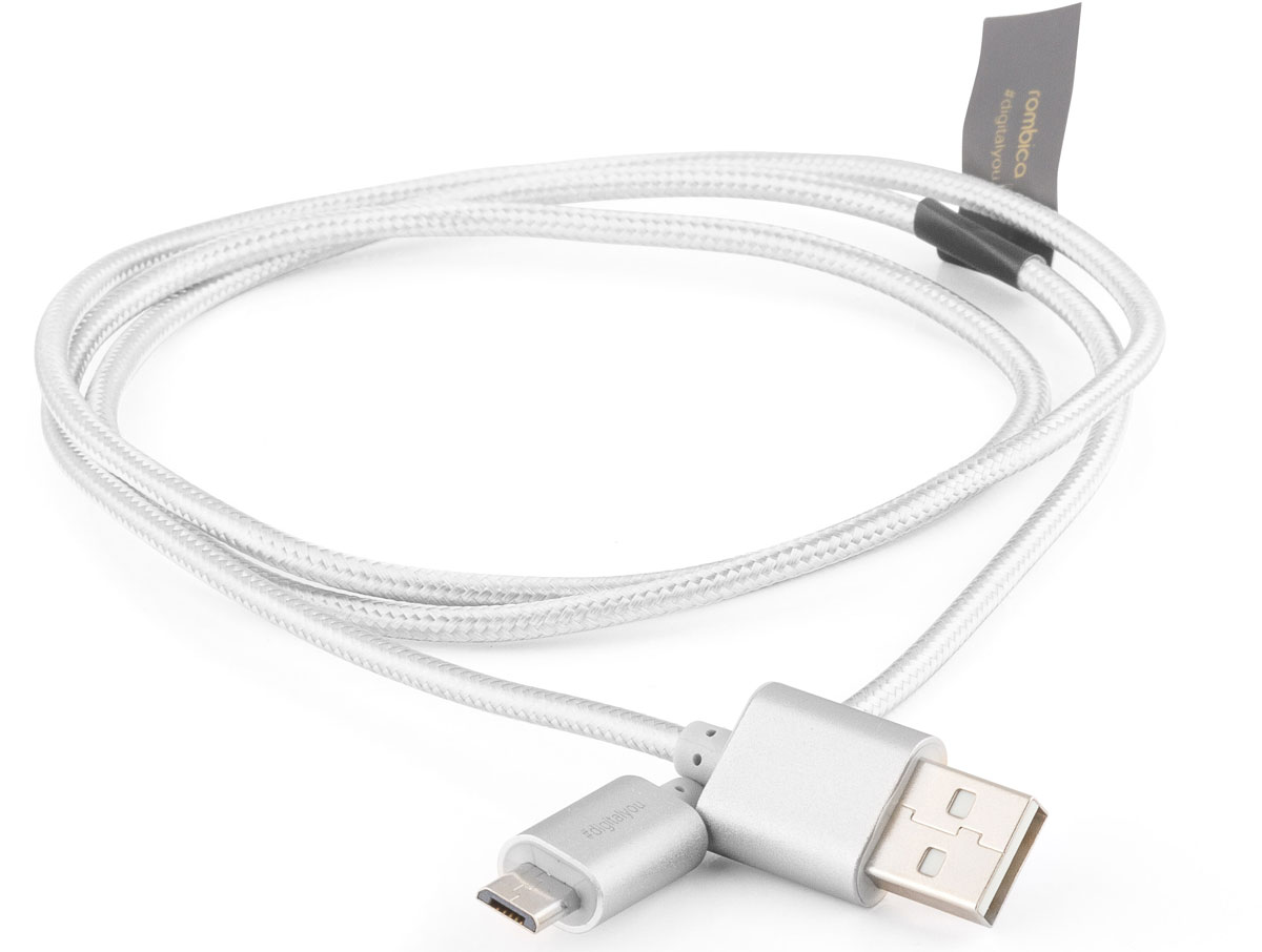 Rombica Twist Silver USB-microUSB, Silver кабель