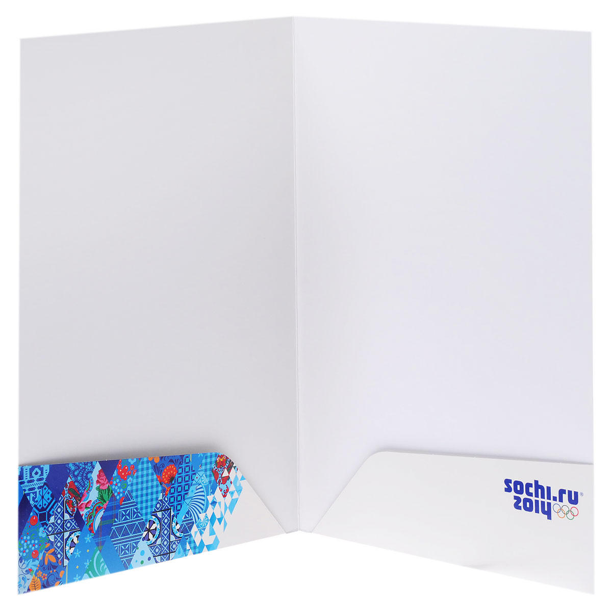 Папка для документов Hatber "Сочи-2014: Образ игр", с карманами, цвет: белый, голубой. Формат А4