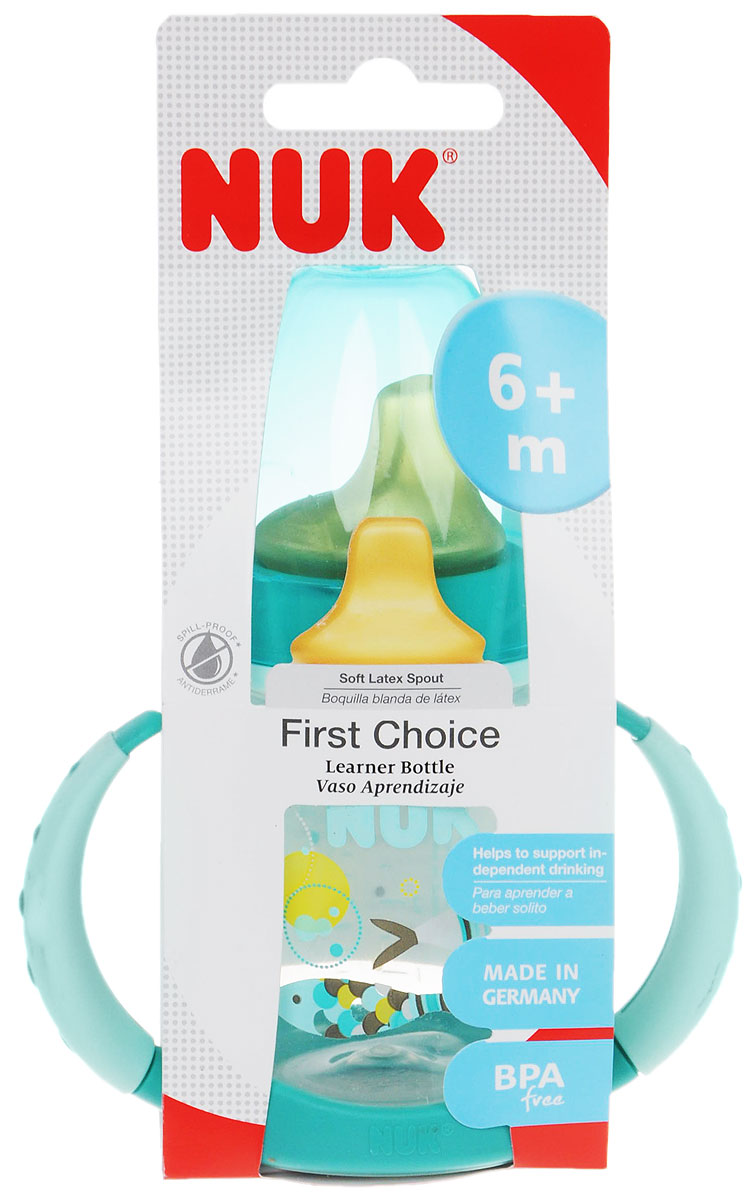 NUK Бутылочка-поильник с латексной насадкой First Choice от 6 месяцев 150 мл цвет бирюзовый