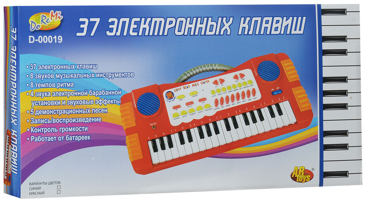 ABtoys Синтезатор DoReMi 37 клавиш цвет красный ABtoys Синтезатор DoReMi 37 клавиш цвет красный