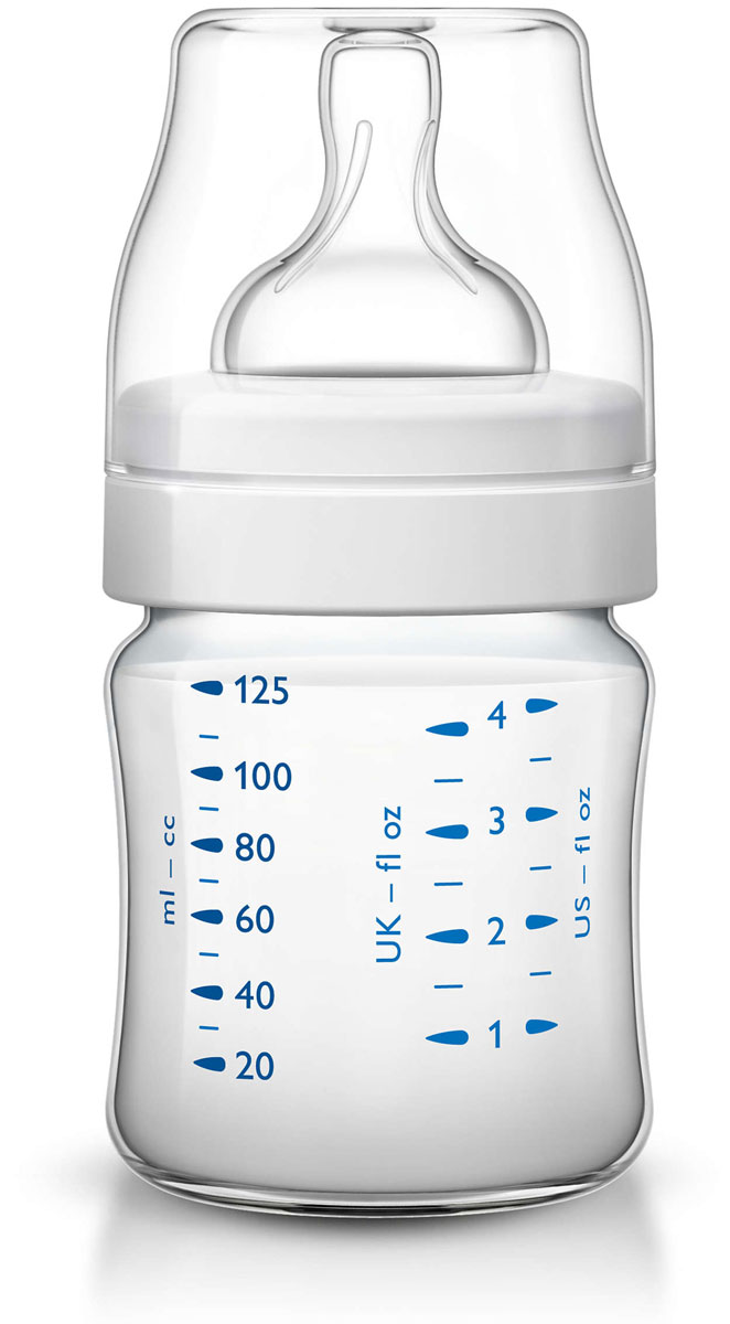 Philips Avent Бутылочка 125 мл, 3 шт. Соска с потоком для новорожденного SCF560/37