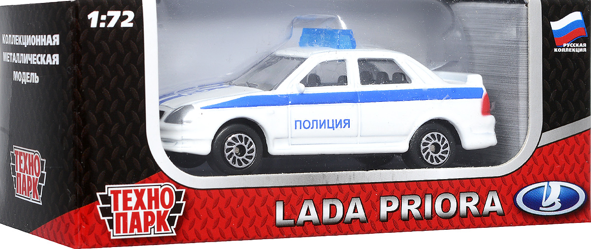 ТехноПарк Модель автомобиля Lada Priora Полиция цвет белый ТехноПарк Модель автомобиля Lada Priora Полиция цвет белый