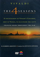 Vivaldi: The 4 Sessions -  This special visualisation of this most famous Vivaldi concerto, The Four Seasons, is shot in Venice, where the composer conceived the work. It captures the atmosphere of this stunningly beautiful city in all its varied moods and aspects throughout the year: in spring, when sunlight starts to sparkle on the water, the city awakens and romance is in the air; in summer when the tourists arrive, adding new life and energy to this teeming city as they wander through narrow alleyways, visiting Venices beautiful squares and churches, and taking in the citys stunning vistas from vaporettos and gondolas; in autumn when the city takes on a different mood as the visitors go home and Venice is seen against a darkening night sky; and in winter when an icy blast sweeps across the lagoon. Against the famous backdrop of the lagoon and the Grand Canal, this film also shows craftsmen at work making gondolas, musical instruments and Murano glass.