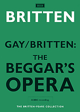 Gay, Benjamin Britten: The Beggars Opera Gay, Benjamin Britten: The Beggars OperaA huge success at its first performances in 1728, John Gays The Beggars Opera satirised the conventions of Italian opera, using popular tunes to tell the story of rogues and criminals. With his distinctive musical arrangements at its heart, Brittens 1948 adaptation was a significant revision, amounting to a new twentieth-century opera. This BBC film, originally broadcast in 1963, features a superb cast of English singers, including the much-loved Scottish tenor Kenneth McKellar as the highwayman Macheath, and Janet Baker as Polly Peachum. Opera In Three Acts The Beggar - Roger Jerome Peachum- David Kelly Filch - Bernard Dickerson Mrs. Peachum - Anna Pollak Polly Peachum - Janet Baker Macheath - Kenneth McKellar Lockit - Bryan Drake Lucy Lockit - Heather Harper