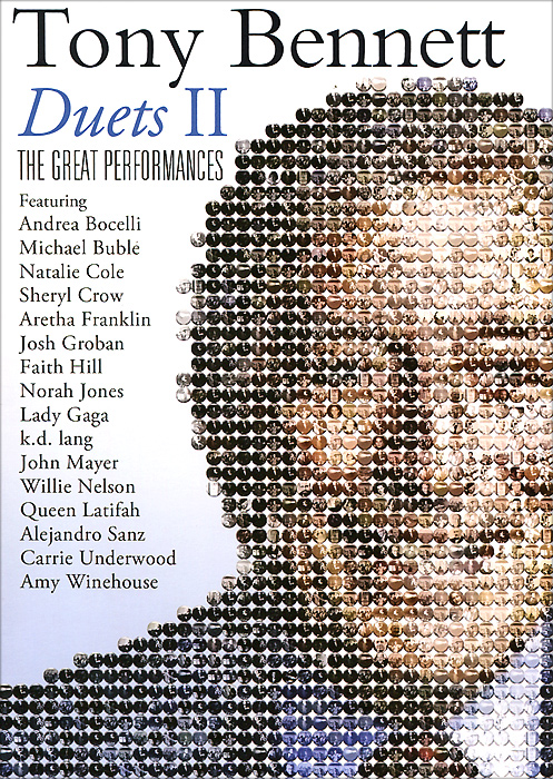 Tony Bennett: Duets II, The Great Performances Tony Bennett: Duets II, The Great PerformancesTo mark the occasion of his 85th birthday, Tony Bennett released Duets II, which made music history, hitting №1 on the Billboard chart. As a follow up to Duets: An American Classic, Tony once again recorded his greatest hits with todays greatest artists. Duets II: The Great Performances provides a visually stunning video collection of the full-song performances as they were recorded live in the studio. The musical segments are enhanced by insights on the process from Tony and the duet partners, providing an inside look at this landmark album in an unprecedented career. Duets II: The Great Performances is a testament to the artistry and dedication of Tony Bennett, beloved by the performers who sing with him and audiences around the world. Tracklist: 01. Dont Get Around Much Anymore - Duet With Michael Buble 02. Who Can I Turn To (When Nobody Needs Me) - Duet With Queen Latifah 03. Stranger In Paradise - Duet With Andrea Bocelli 04. Watch What...