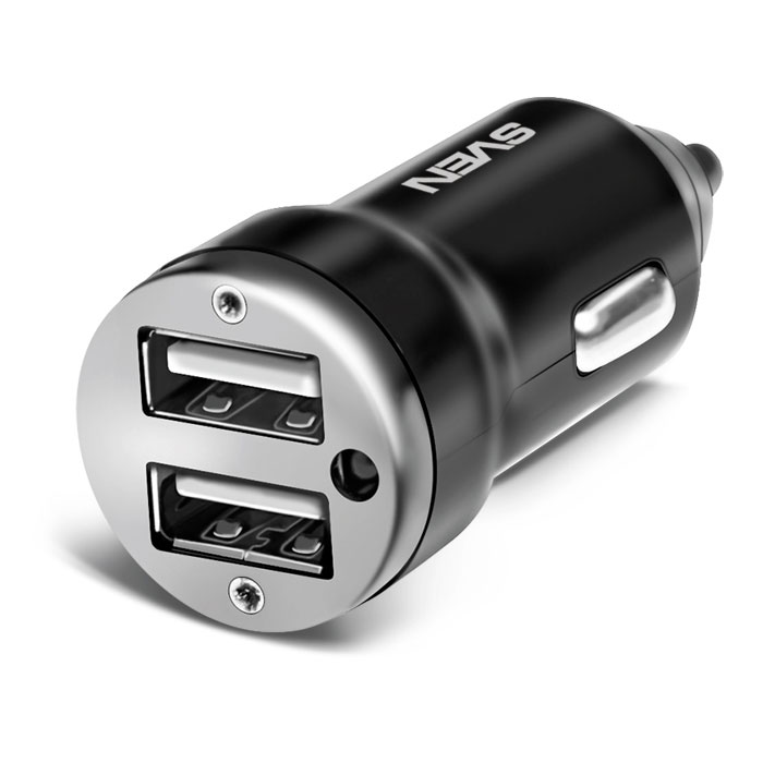 Sven USB Car Charger C-123, Black автомобильное зарядное устройство23124 Sven USB Car Charger C-123, Black автомобильное зарядное устройство23124Автомобильное зарядное USB-устройство Sven Car Charger C-123 с двумя выходами предназначено для питания и заряда аккумуляторов портативных устройств (мобильных телефонов, смартфонов, GPS-навигаторов, MP3-плееров, КПК, планшетных компьютеров и других цифровых устройств) через гнездо прикуривателя от бортовой сети автомобиля.