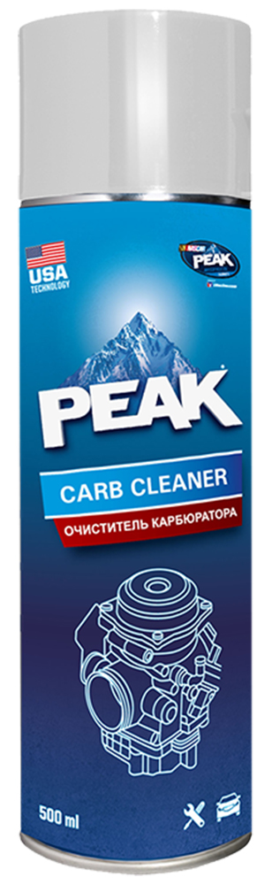 Очиститель карбюратора и дроссельной заслонки PEAK CARB CLEANER, 500 млALLDRIVE 501 Очиститель карбюратора и дроссельной заслонки PEAK CARB CLEANER, 500 млALLDRIVE 501Аэрозольный растворитель загрязнений PEAK CARB CLEANER (смолы, лак, парафин, накипь, нагар, сажа), образующихся в карбюраторе в процессе работы двигателя. Удаляет загрязнения с внешних и внутренних поверхностей, дроссельной заслонки, системы дозирования воздуха и отработанных газов (EGR). Восстанавливает исходные рабочие характеристики – повышает экономичность и приемистость работы двигателя. Качественное очищение полностью или частично разобранного карбюратора. Может использоваться как универсальный очиститель неокрашенных поверхностей деталей и механизмов. ПРЕИМУЩЕСТВА: Высокая проникающая способностьВысокое давление распыления Экономичность в применение Не требует демонтажа и разборки Удаляет сложные загрязнения Не воздействует на озоновый слой ПРИМЕНЕНИЕ: Внимание! ! – Избегайте попадания на горячие поверхности, окрашенные и пластиковые детали. !! – Будьте внимательны при снятом воздушном фильтре, неаккуратное обращение с незакрепленными предметами может привести к их попаданию во впускной коллектор и двигатель, что может стать причиной серьезной неисправности. Снимите воздушный фильтр Обильно распылите на обрабатываемые поверхности Дайте составу впитаться При наличии несмытых загрязнений удалите их салфеткой (ветошью) и повторите обработку Заведите двигатель. Распылите PEAK® CARB CLEANER в полости камер карбюратора Поддерживайте высокие обороты, чтобы не дать двигателю заглохнуть и обеспечить высокую скорость воздушного потока через карбюратор По окончанию очистки дайте двигателю поработать на холостых оборотах 3-5 минут и соберите систему