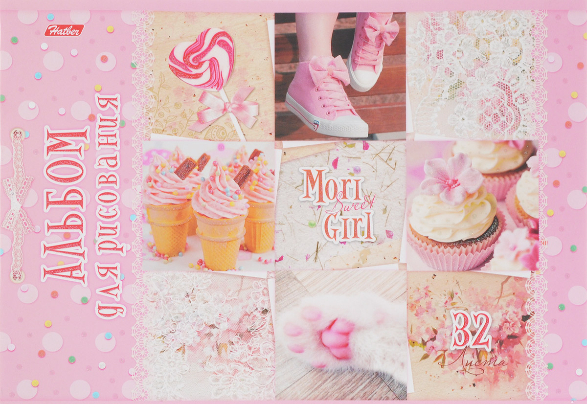 Hatber Альбом для рисования Sweet Mori Girl 32 листа 1454972523WD Hatber Альбом для рисования Sweet Mori Girl 32 листа 1454972523WDАльбом для рисования Hatber Sweet Mori Girl порадует маленькую художницу и вдохновит ее на творчество. Альбом изготовлен из белоснежной бумаги с яркой обложкой из плотного картона, оформленной милыми картинками и блестками.Внутренний блок альбома, соединенный двумя металлическими скрепками, состоит из 32 листов. Высокое качество бумаги позволяет рисовать в альбоме карандашами, фломастерами, акварельными и гуашевыми красками.